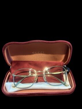 Gucci Gold Metal Frame Glasses